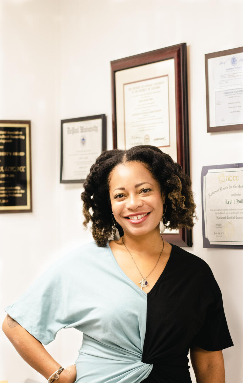 Leslie Holley in her office